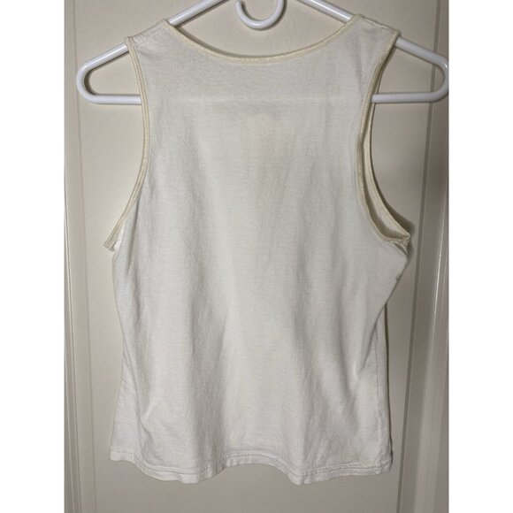 Vintage Ivory Embroidered Cami Tank Top Size M Made in USA - Picture 4 of 7